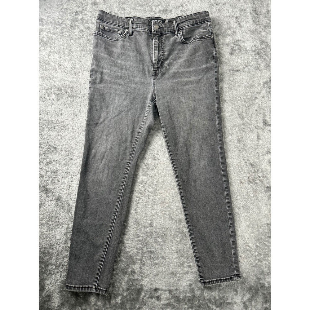 Lauren Ralph Lauren Gray High Rise Skinny Jeans Petite 14P Charcoal Stretch